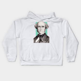 English Philosopher John Stuart Mill illustration Kids Hoodie